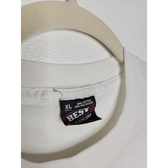 Vintage Missouri Lottery Art Boxy White Single Stitch XL 90s Artist Fruit Loom - Picture 5 of 6